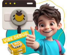 Тестирование & Vibe Debug. Охотники за багами - КИБЕРшкола программирования для детей, компьютерные курсы для школьников, начинающих и подростков - KIBERone г. Ногинск
